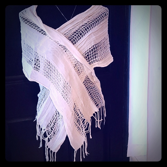 No brand Accessories - ❤3 for $10❤ Boho! White gauze/cotton scarf